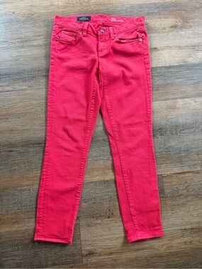 J. Crew Bright Pink Toothpick Ankle Jeans